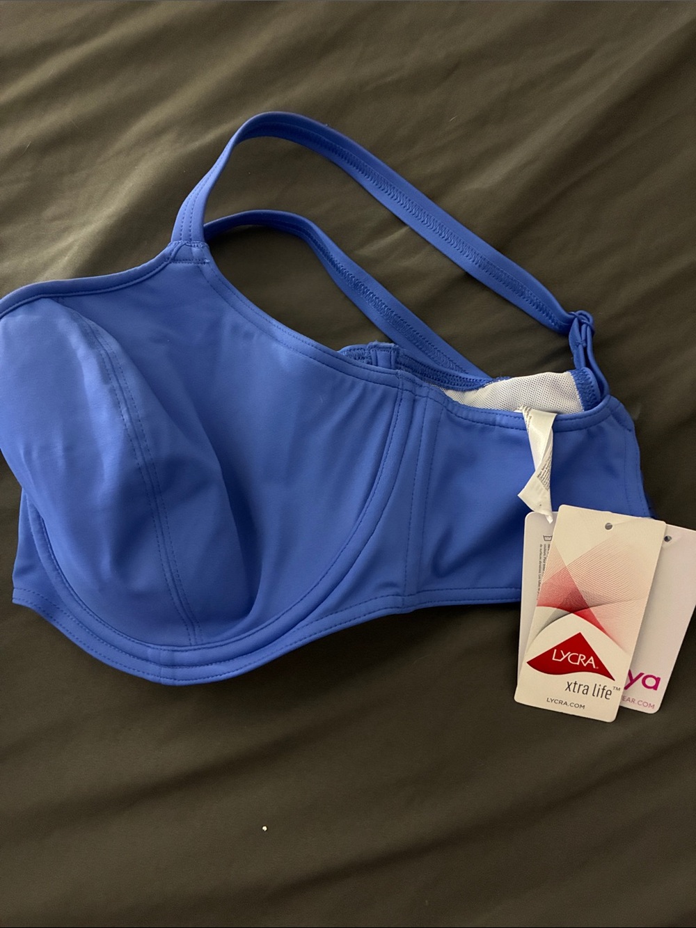 Blue Supportive Underwire  bathing suit top